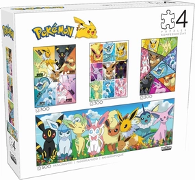 Buffalo Games - Pokemon - 4 X 1 Multipack - Eevee Montage - Multi Piece Jigsaw Puzzle for Adults -Challenging Puzzle Perfect for Game Nights - Finished Size Varies