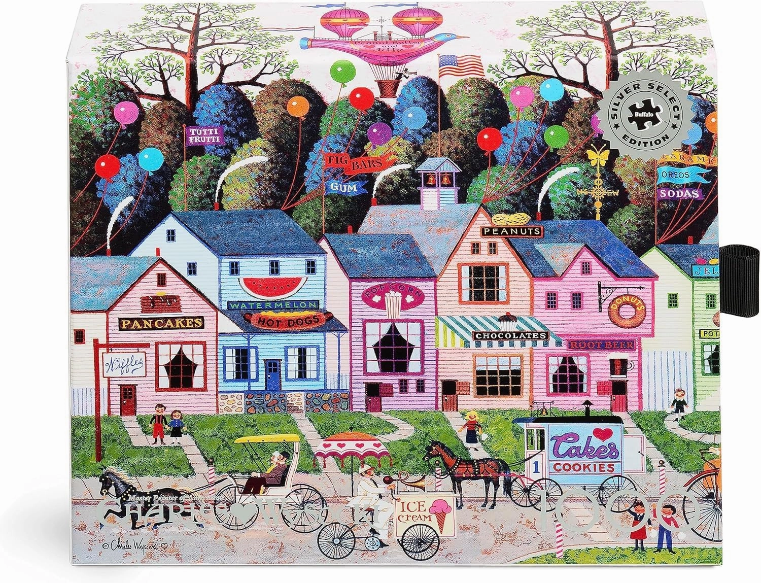Buffalo Games - Silver Select - Charles Wysocki - Charles Wysocki - Confection Street - 1000 Piece Jigsaw Puzzle For Adults -Challenging Puzzle Perfect for Game Nights - Finished Size is 26.75 x 19.75