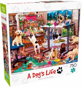 Buffalo Games - Steve Read - Painting Puppies - 750 Piece Jigsaw Puzzle for Adults -Challenging Puzzle Perfect for Game Nights - Finished Size is 24.00 x 18.00