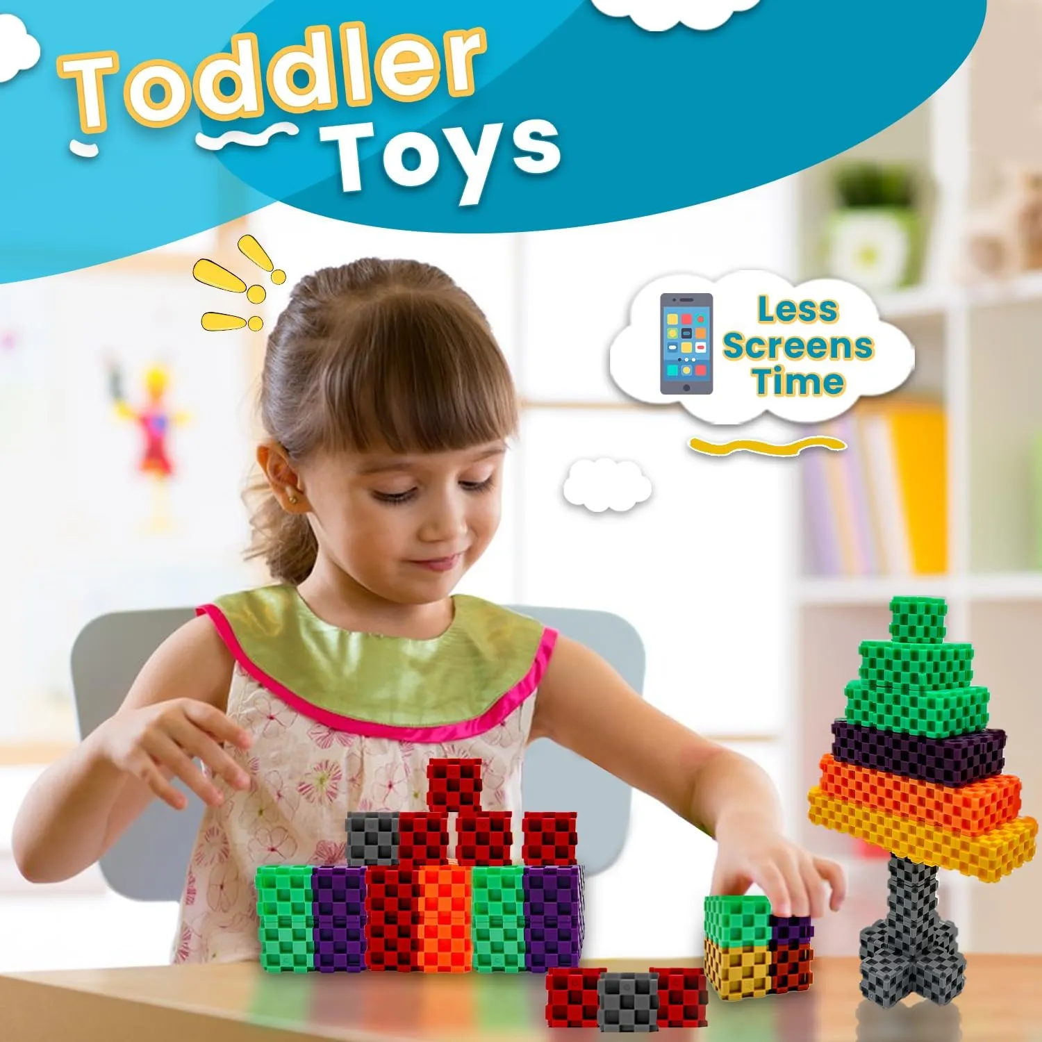 Building Blocks for Kids - 72 PCS STEM Educational Building Blocks for Toddlers & Child Ages 3 to 9 | Creative & Fun Gaming Toys for Boys & Girls - Ideal Christmas or Birthday Gift