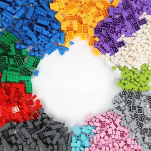 Building Bricks, 1000 Pieces Classic Bulk Building Blocks with 3 Baseplates Building Bricks Set Compatible with All Major Brands Creative Building Toys for Kids 6 7 8 9 10 11 12 Years Old, 12 Color