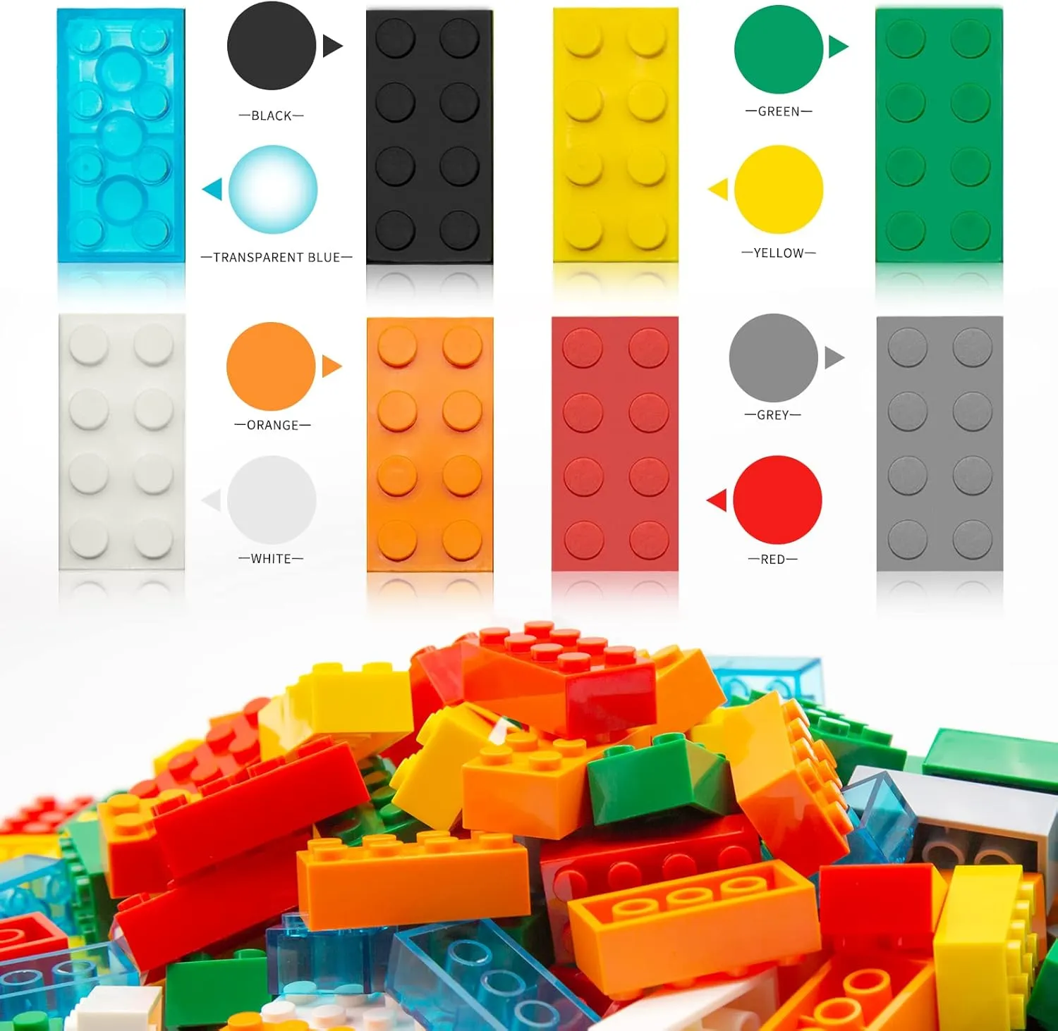 Building Bricks 320 Pieces, Dark Gray Bricks Bulk Kit, Basic Parts Accessories, Classic Creative Building Blocks Set, Compatible