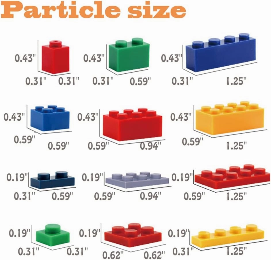 Building Blocks, 1100 Pieces, Compatible with All Major Brands, Classic Bulk Blocks, Includes Wheels, Door, Window, Street Lights, Ages 3 