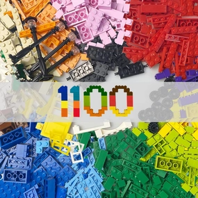 Building Blocks, 1100 Pieces, Compatible with All Major Brands, Classic Bulk Blocks, Includes Wheels, Door, Window, Street Lights, Ages 3 