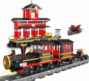 Building Blocks Toys 583 Pieces Classic Train Set with Station Construction Brick Education Learning Toys for Kids 6  Birthday for Boys and Girls Train Combination
