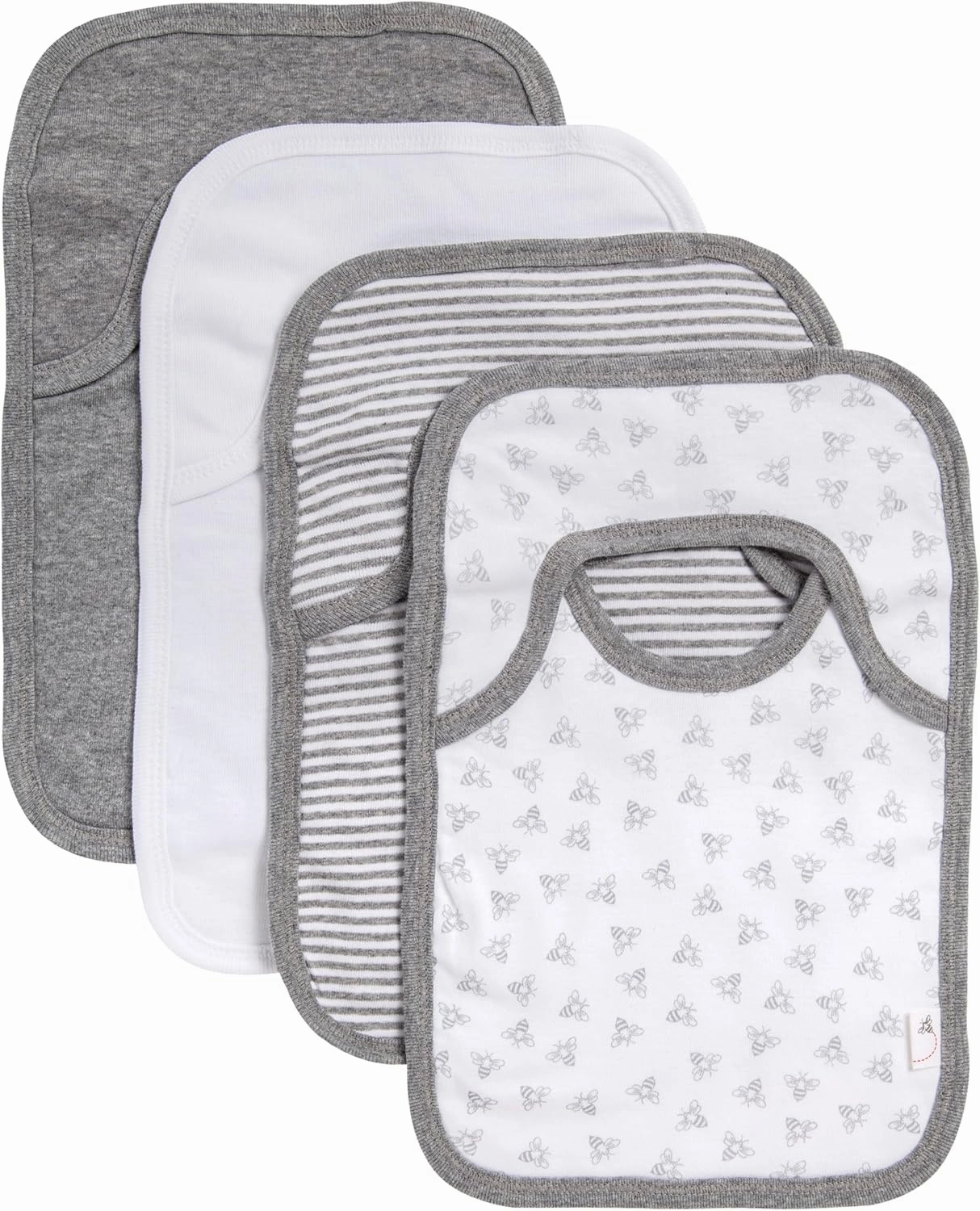 Burt's Bees Baby Infant Pull On Bibs, 100% Organic Cotton Lap Shoulder Style Drool Cloths, Newborn Essentials