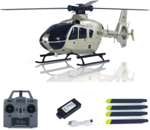 C123 6Ch Rc Simulation Helicopter Model Ec135 1/36 Radio Control Stunt Airplane Reverse Flight Optical Flow Positioning Toys
