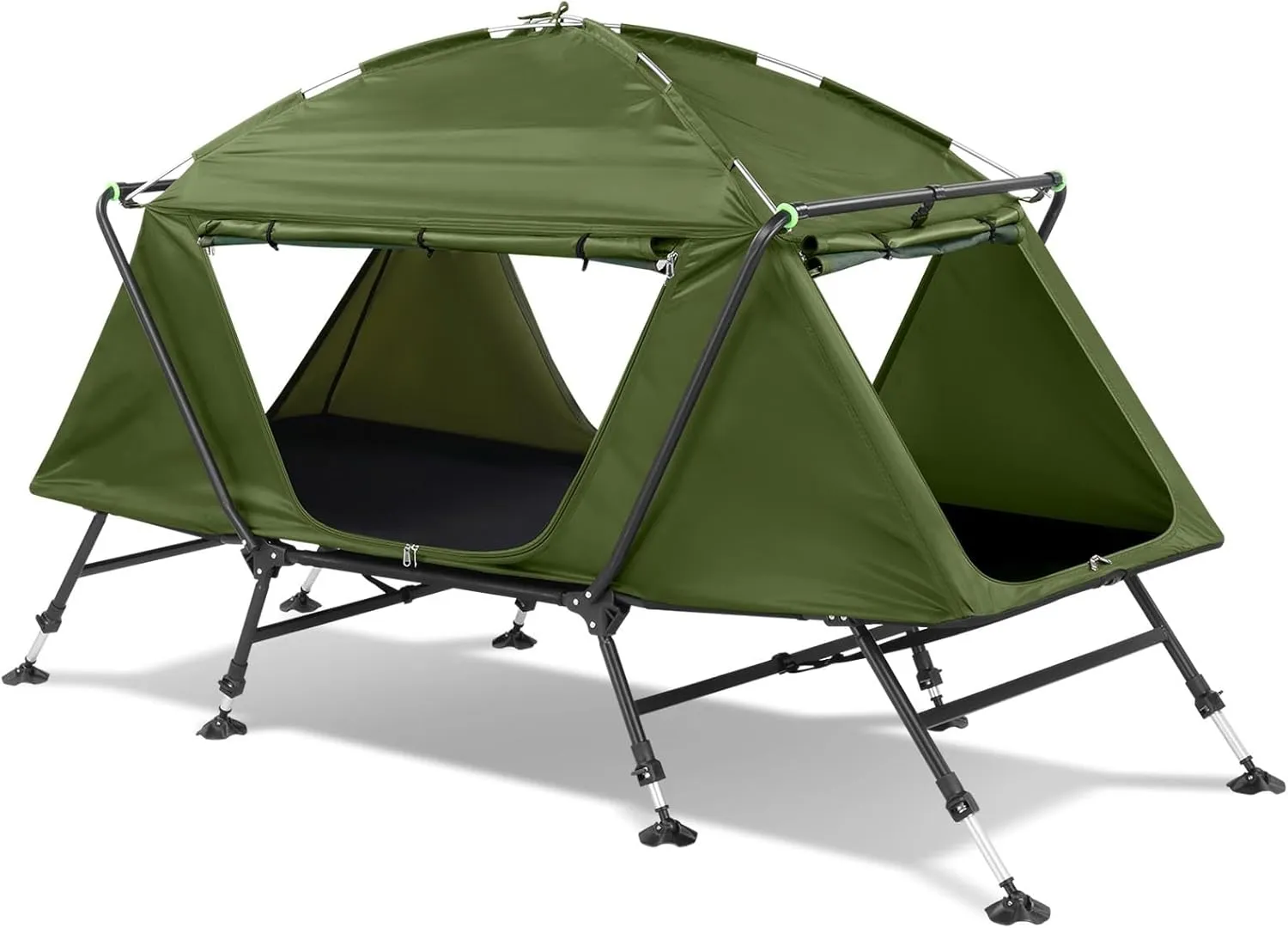 Camping Tent w/Integrated Cot, Sturdy and Durable, Foldable Waterproof Rain Shelter Changing Tent, 4-Season, 1-Person, Quick Setup, Portable Privacy Tents for Hiking & Camping Load-Bearing 396 LBS
