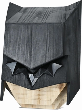 Caped Hero Bat House for Outdoors - Wooden Large Three Chamber Box Perfectly Designed to Attract Bats, Weather-Resistant (Black, 3 Chamber)