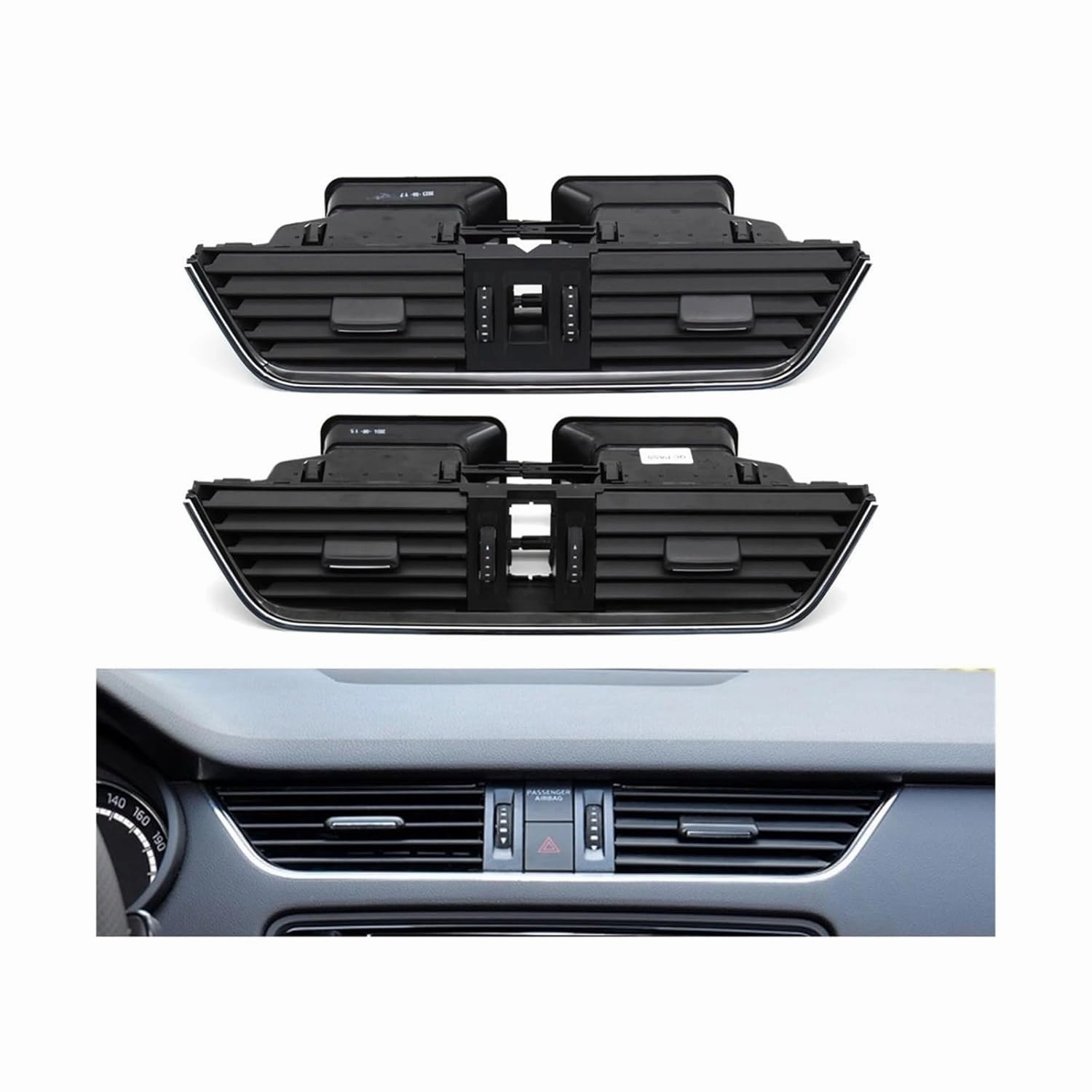 Car Front Central Dashboard Air Conditioning AC Vent Grille Outlet Assembly Compatible for Skoda Octavia 2015-2021 5E0820951 5E0820951CZLL(Model A)