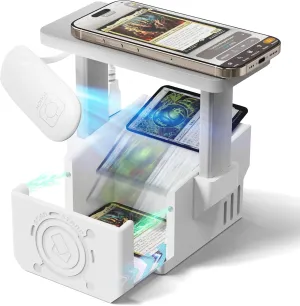 Card Scanner Pro for Trading Cards – MTG & TCG Card Scanner Stand with LED Light and Magnetic Base, Quickly Scan and Price Check Unsleeved Collectible Cards, Compatible with ManaBox and Magic TCG Apps