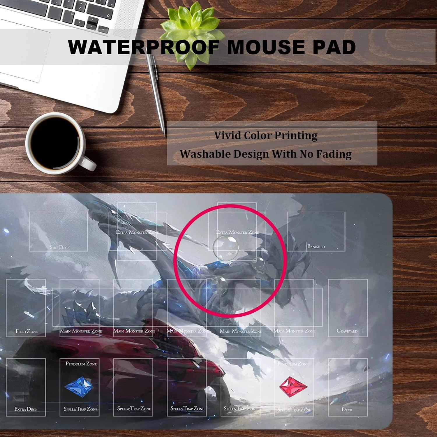 Card Rubber Mat Duel Mat Gaming Competition Pad Mat Card Binder Deck 27.5x15.7in (Stardust Dragon)