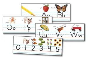 Carson Dellosa Traditional Manuscript Alphabet with Photographs Bulletin Board Set