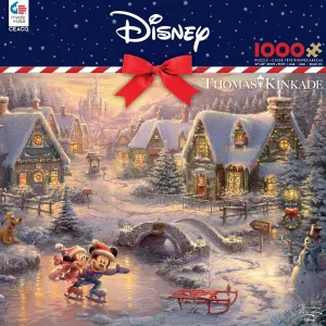 Ceaco - Thomas Kinkade - Mickey and Minnie Sweetheart Holiday - 1000 Piece Jigsaw Puzzle, 12  years
