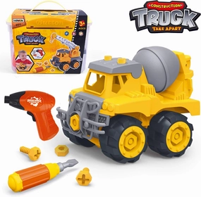 Cement Mixer Toy Truck for 3   Years Old Kids Take Apart Toy with Screwdriver and Electric Drill Kids Construction Vehicle Toy Educational STEM Toy Gift for 3 4 5 Yeas Old Boy