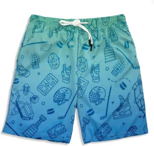 ChalkTalkSPORTS Hockey Swim Trunks | Swim Board Shorts | Youth and Adult Sizes