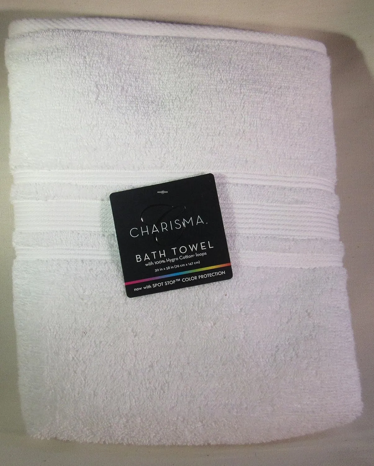 Charisma Luxury Bath Towel - 100% Hygro Cotton, Classic White