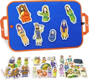 CHEFAN 4 Pack Felt Board Bible Stories Set, Flannel Board Stories Wisdom of Solomon|Jonathan and His Armor Bearer|Daniel and The Lions Den|Isaac and Rebekah,Precut Flannel Graph Bible Toys for Kids