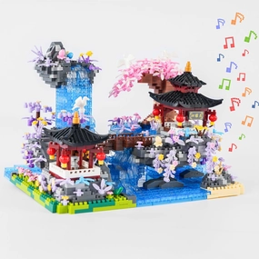 Cherry Blossom Tree Building Set, 1990PCS Japanese Garden House Set, Gift for Adults and Kids