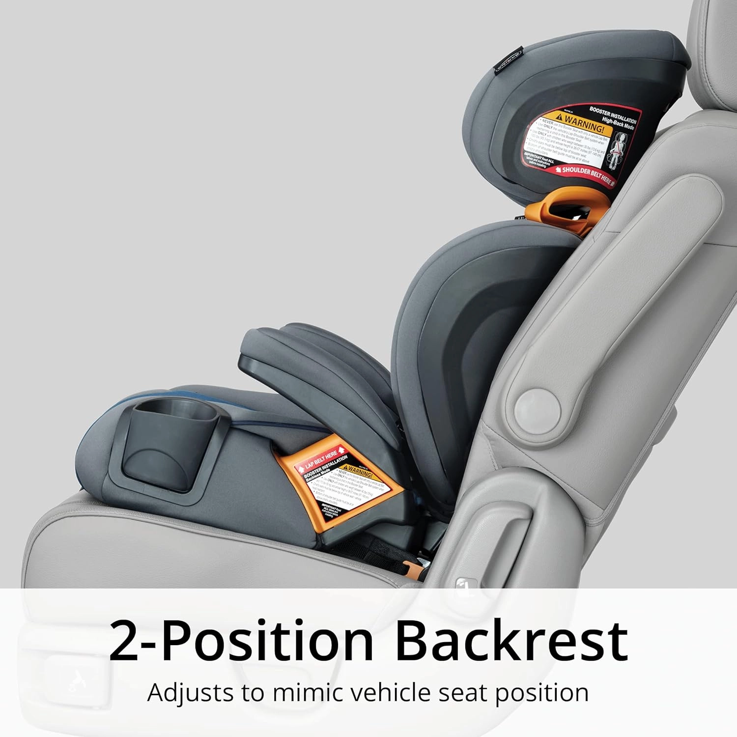 Chicco KidFit® ClearTex® Plus 2-in-1 Belt-Positioning Booster Car Seat, Backless and High Back Booster Seat, for Children Aged 4 Years and up and 40-100 lbs. | Reef/Navy