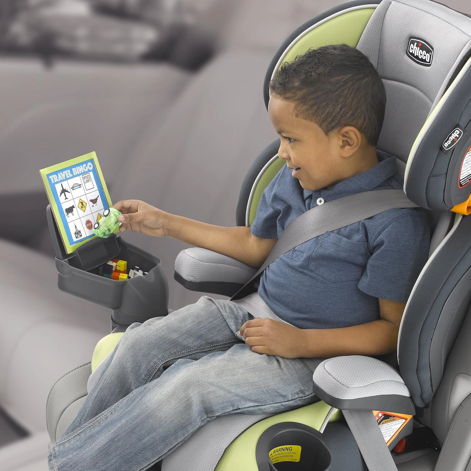 Chicco KidFit Zip Plus 2-in-1 Belt-Positioning Booster Car Seat, Backless and High Back Booster Seat, for Children Aged 4 Years and up and 40-100 lbs. | Taurus/Black/Grey