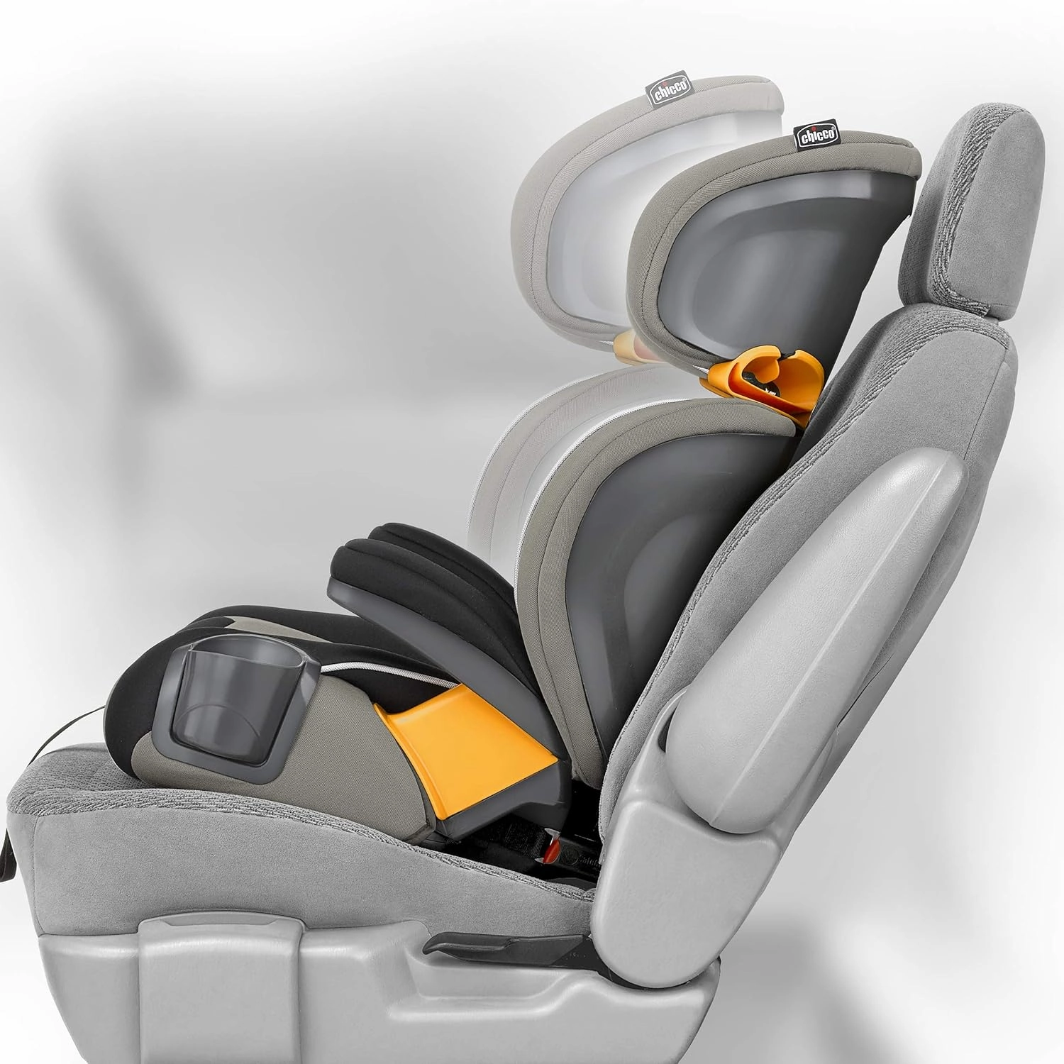 Chicco KidFit Zip Plus 2-in-1 Belt-Positioning Booster Car Seat, Backless and High Back Booster Seat, for Children Aged 4 Years and up and 40-100 lbs. | Taurus/Black/Grey