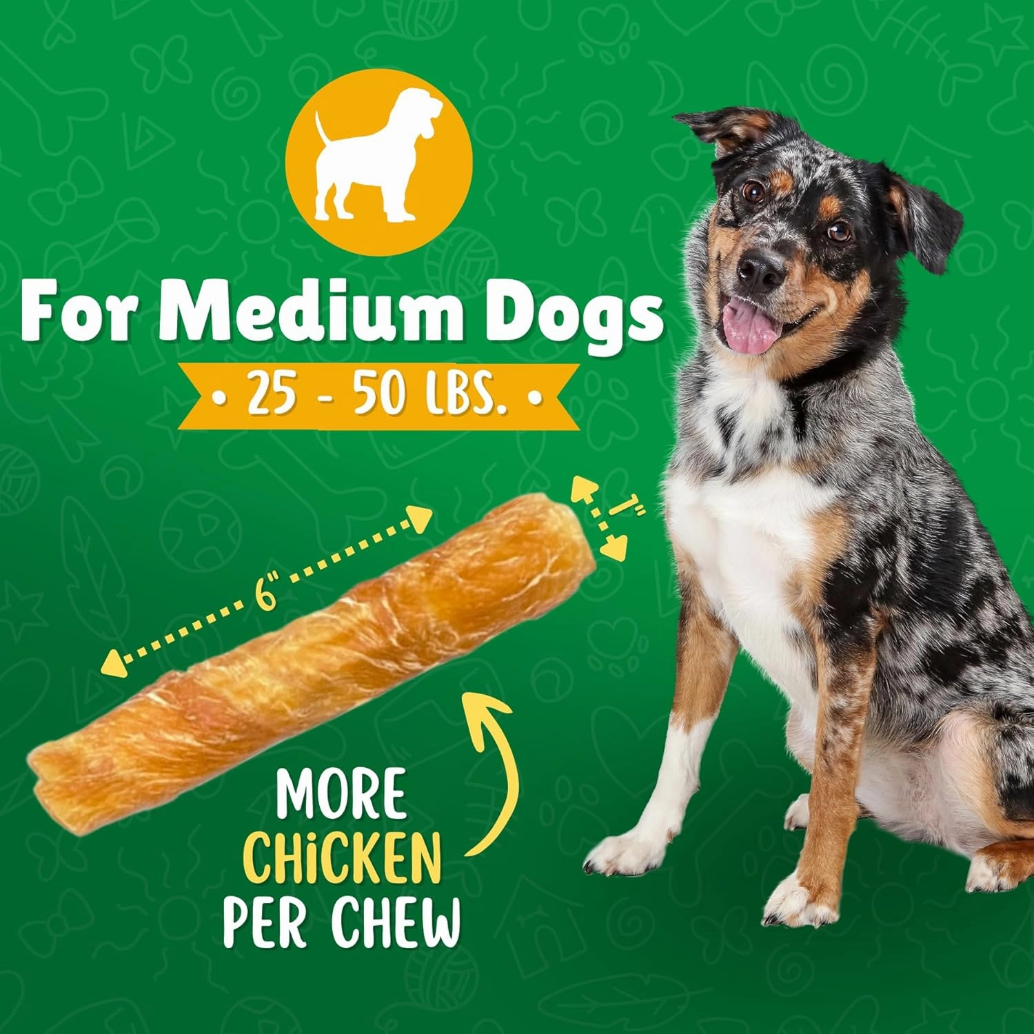 Chicken Wrapped Rawhide Dog Treats for Medium Dogs – 19ct. Chew Sticks – Limited Ingredient Long Lasting Chews Made in The USA with Natural Chicken and Beef Hide Twists