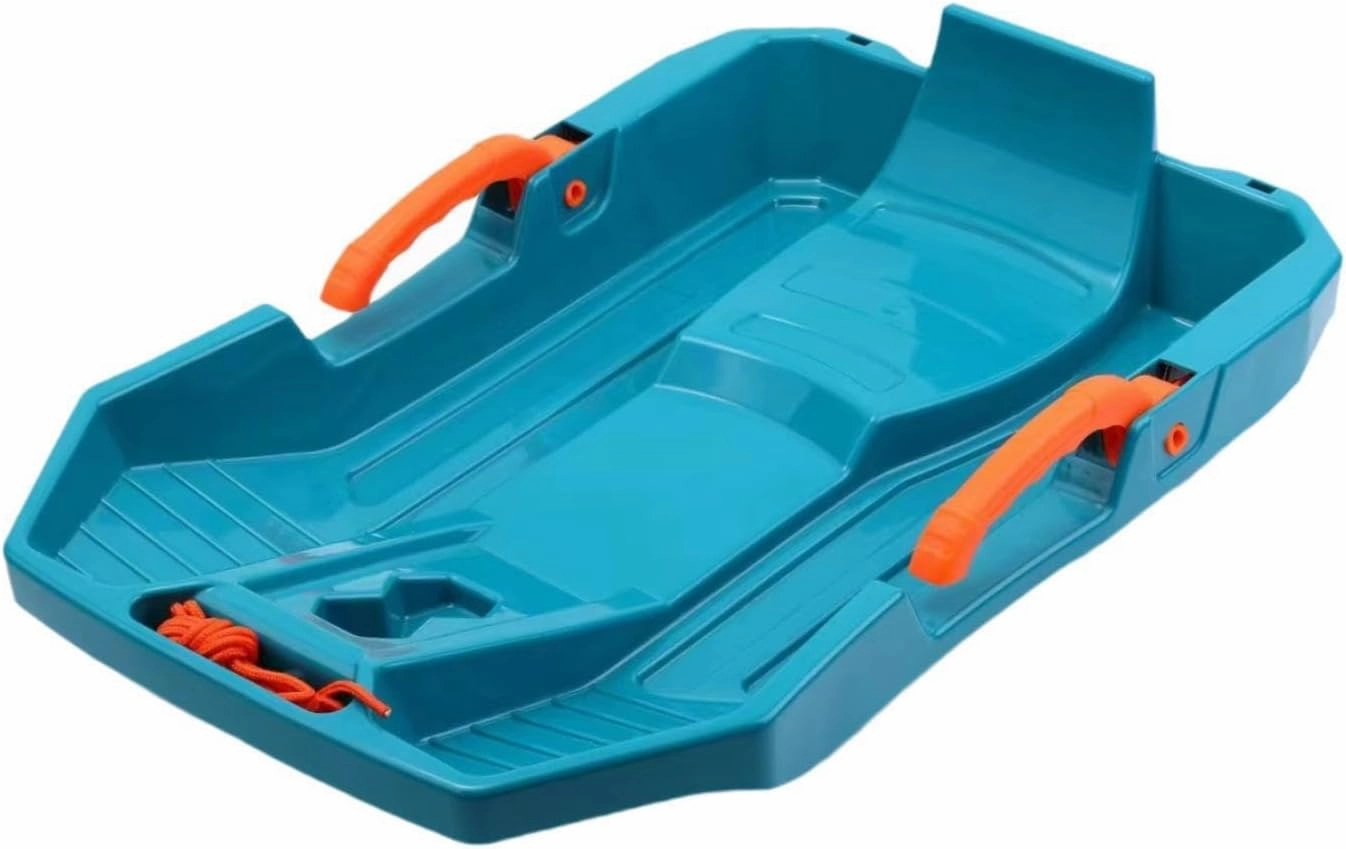 Children Downhill Toboggan Snow Sled with Brake Grass Sled Portable Length 62cm Versatile Dunes Sand Sled with Two Meter Rope