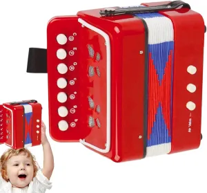 Children's Button Accordion - Small Music Player Toy, Small Hand Organ | Lightweight 7-Button Instrument for Early Learning, Creative Play, Music Enthusiasts, Festive Present Idea for Young Kids