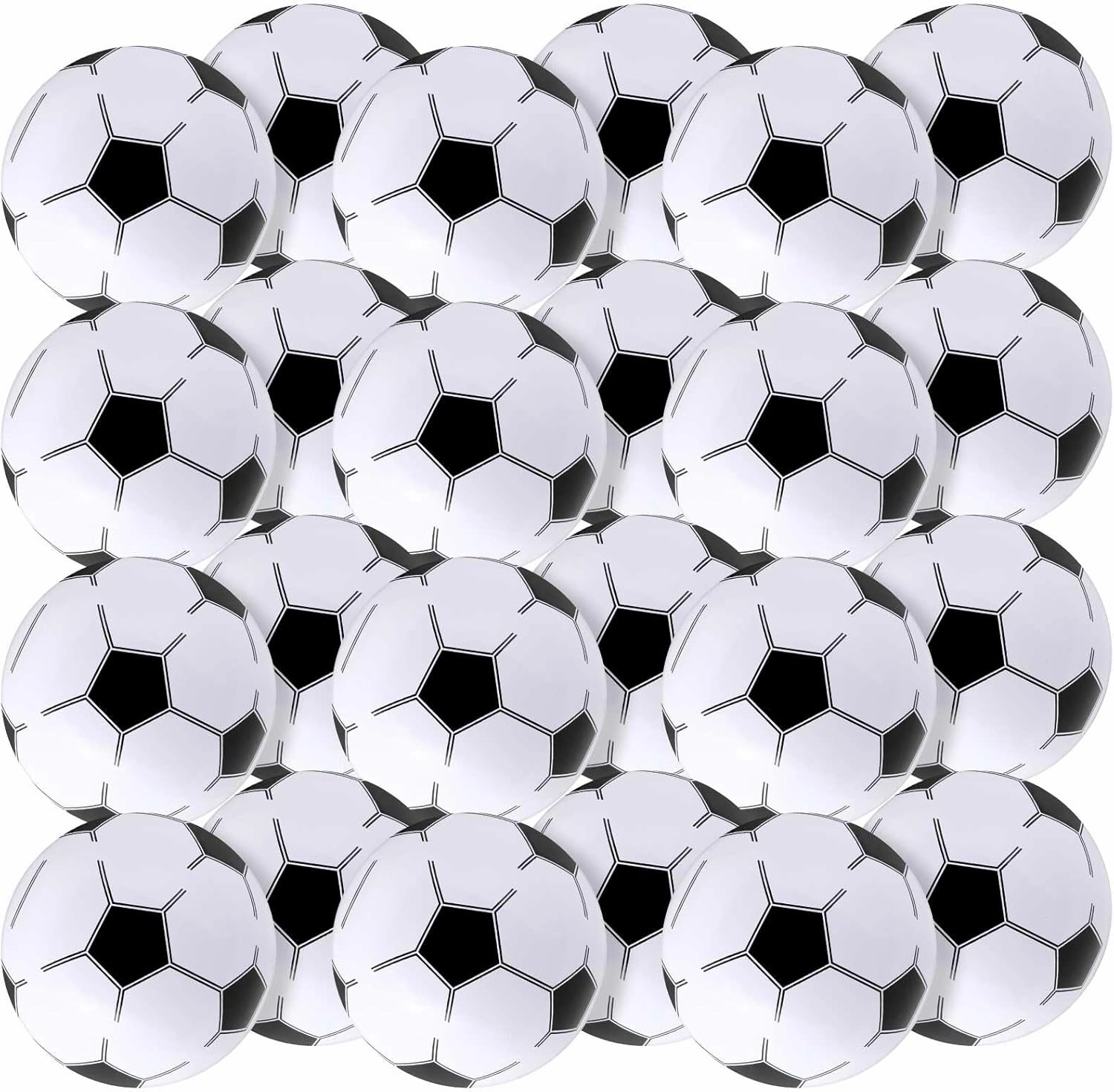 Chivao 24 Pieces Inflatable Ball Soccer Softball Volley Basketball Football 16 Inch Beach Balls Party Favors Summer Swimming Pool(Soccer,20 Inch)