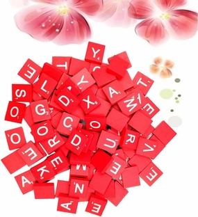 Ciieeo 100pcs Baby Wood Cubes Blocks Letter Wood Chips Letter Wood Tiles A- z Wood Alphabet Tiles Dinner Table Decor Wood Letters Replacement Wedding Decor Child Wooden Bamboo Sawdust