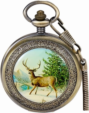Classic Copper Design Hand Winding Mechanical Roman Number Steampunk Pocket Watch Mens Watches with Chain&Box
