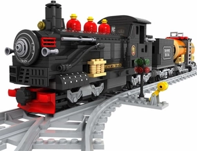 Classic Train Building Block Set for Boys Girls 6-12, City Steam Model With Tracks, Vintage STEM Toy, 586 PCS