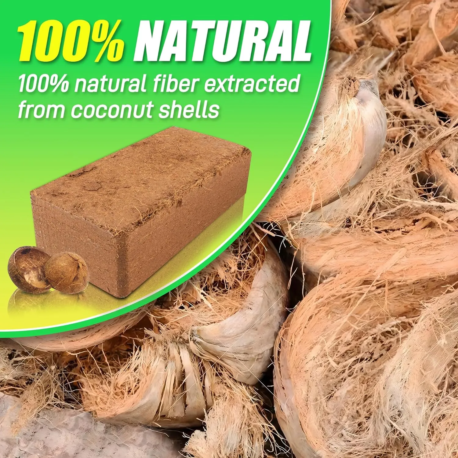 Coco Coir Brick for Plants- 6 Pack Premium 100% Organic Peat Moss, Fiber Coconut Husk for Planting, Gardening, Potting Soil Substrate