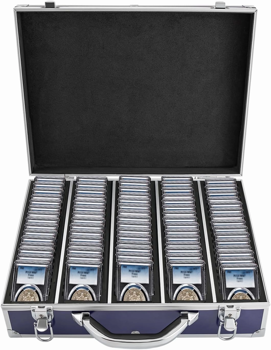 Coin Storage Box, 100 Graded Coin Slab Case, Trading Card Storage Box for PCGS, NGC, Coin Holder Display Case, Coin Collection Supplies
