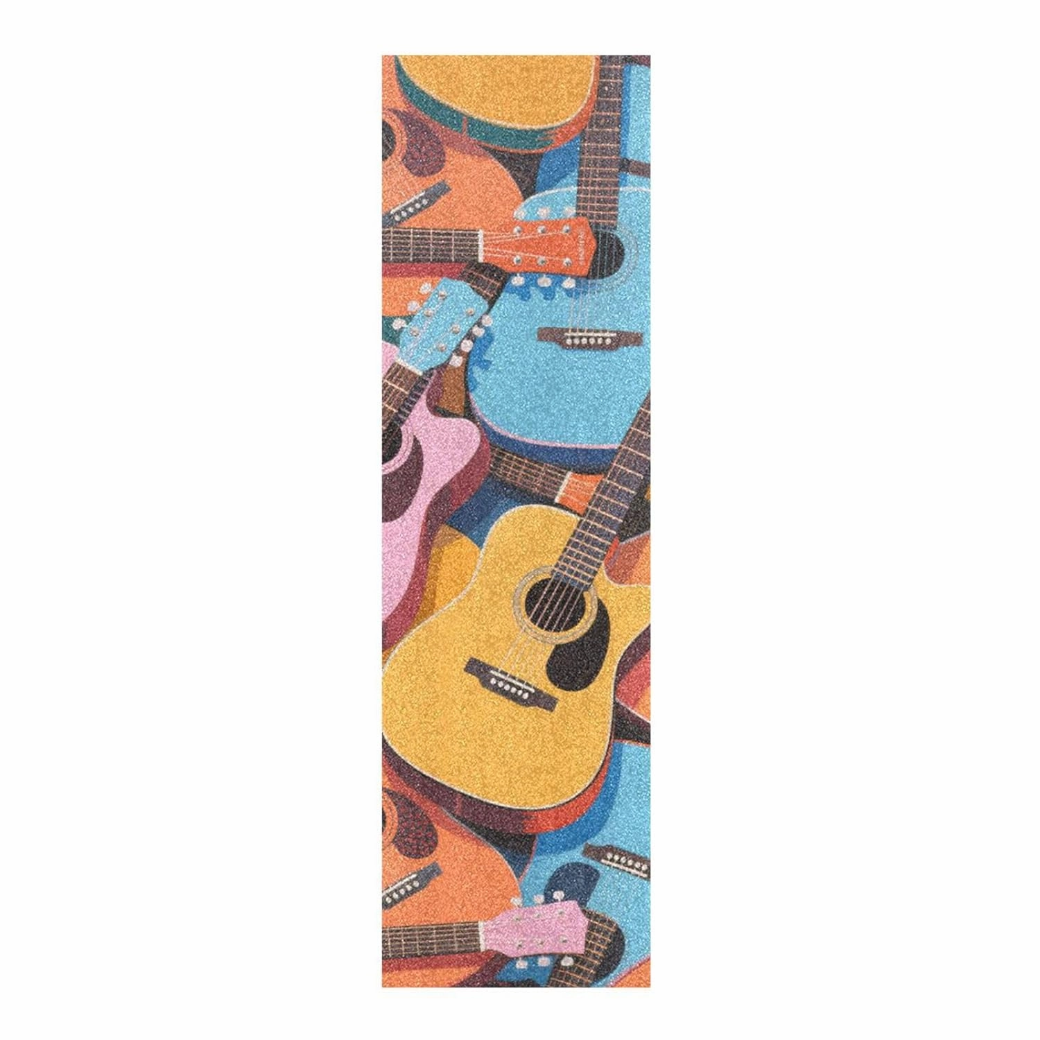 Colorful Cartoon Guitar Instrument Designed Skateboard Grip Tape roll Decorative Non Slip Waterproof Grip Tape Cruiser Papel de lija para patinetas 33×9 Inch