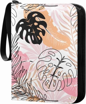 Colorful-tropical-leaves Trading Card Protectors Holder Collectible Album for Sports Card Collection Storage 400 pockets Game Card Binder