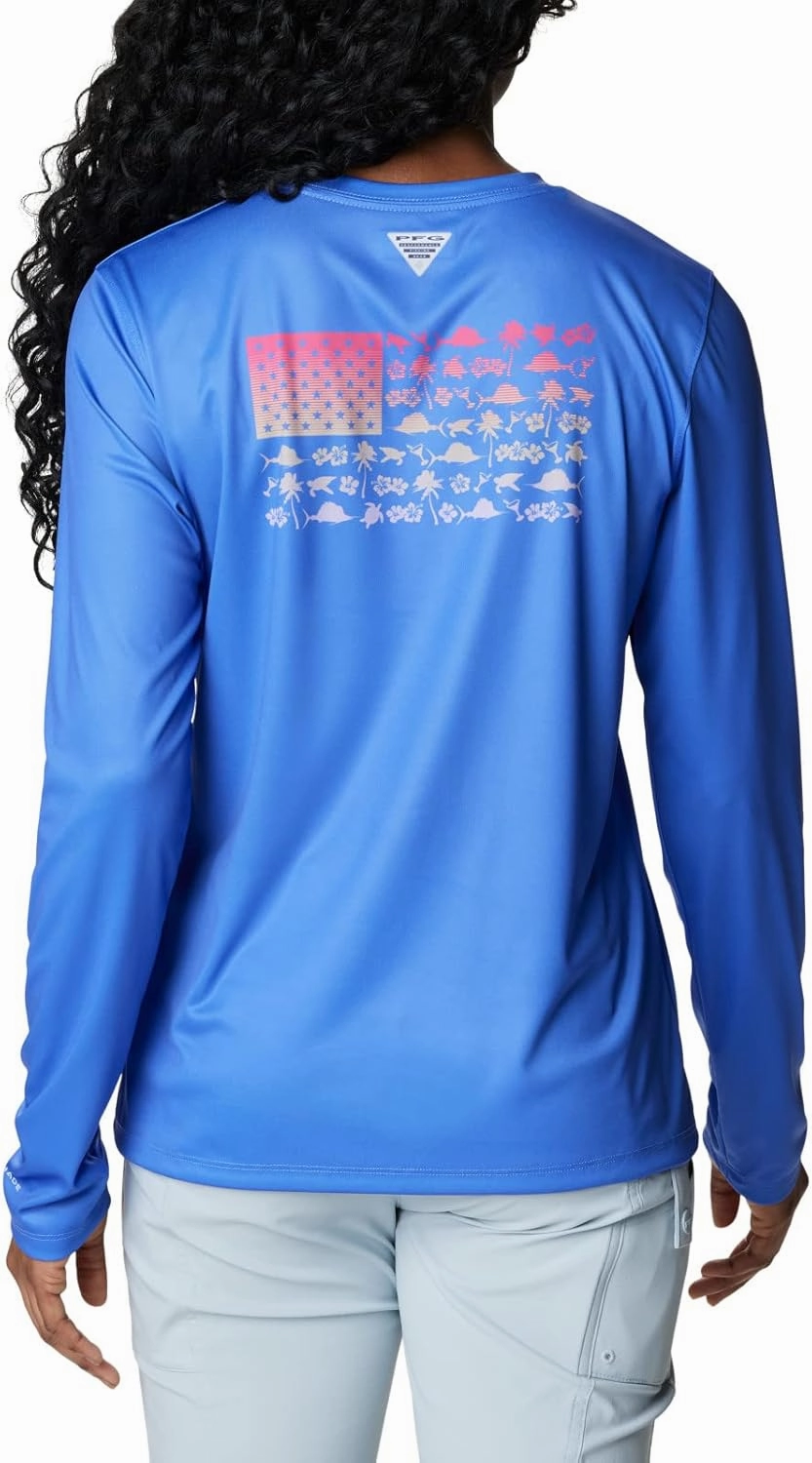 Columbia Boys' Tidal Tee PFG Fish Flag Long Sleeve