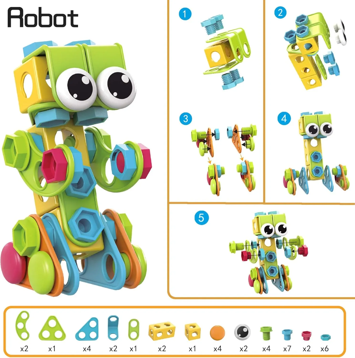 Contixo ST3 Kids Toys - 223 PCs 3D Building Blocks STEM Construction Playboards Creativity, Imagination, Recreational, Educational for Children Toddler, 3  Year Old Boys and Girls