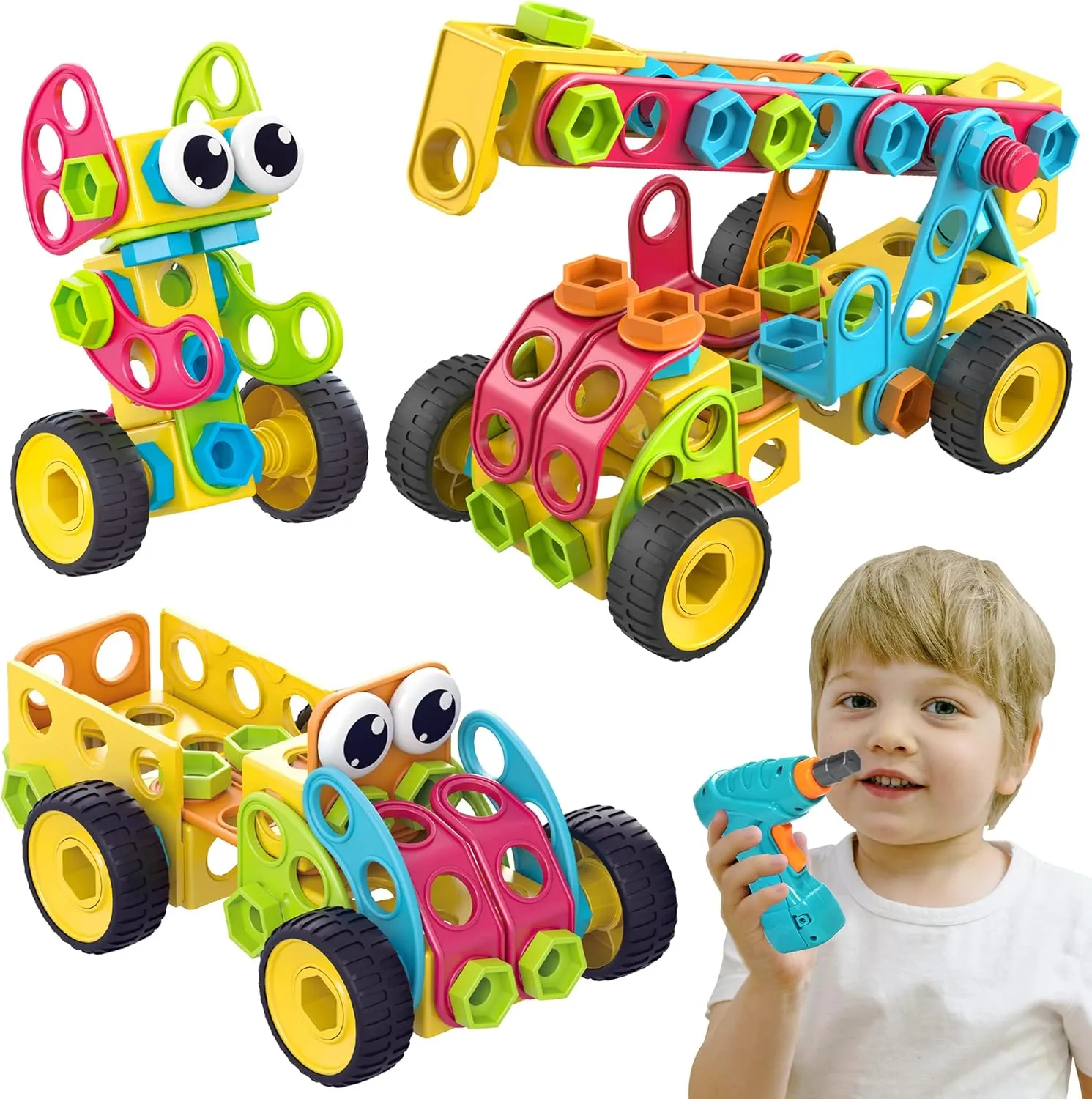 Contixo ST3 Kids Toys - 223 PCs 3D Building Blocks STEM Construction Playboards Creativity, Imagination, Recreational, Educational for Children Toddler, 3  Year Old Boys and Girls