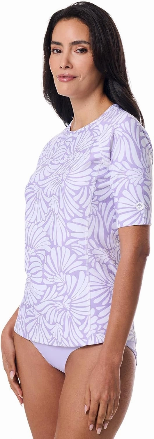 Coolibar UPF 50  Women's Hightide Short Sleeve Swim Shirt - Sun Protective