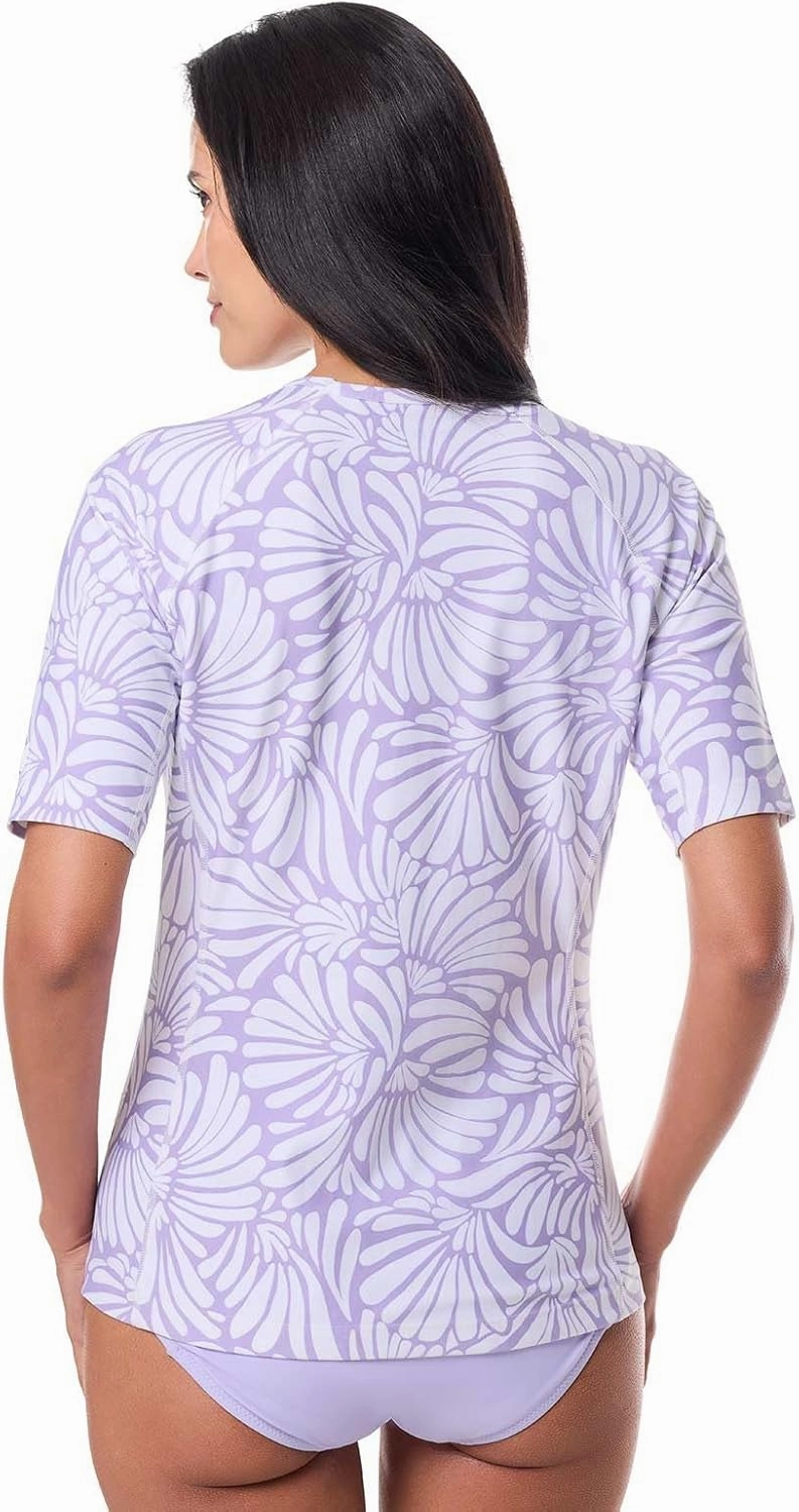Coolibar UPF 50  Women's Hightide Short Sleeve Swim Shirt - Sun Protective