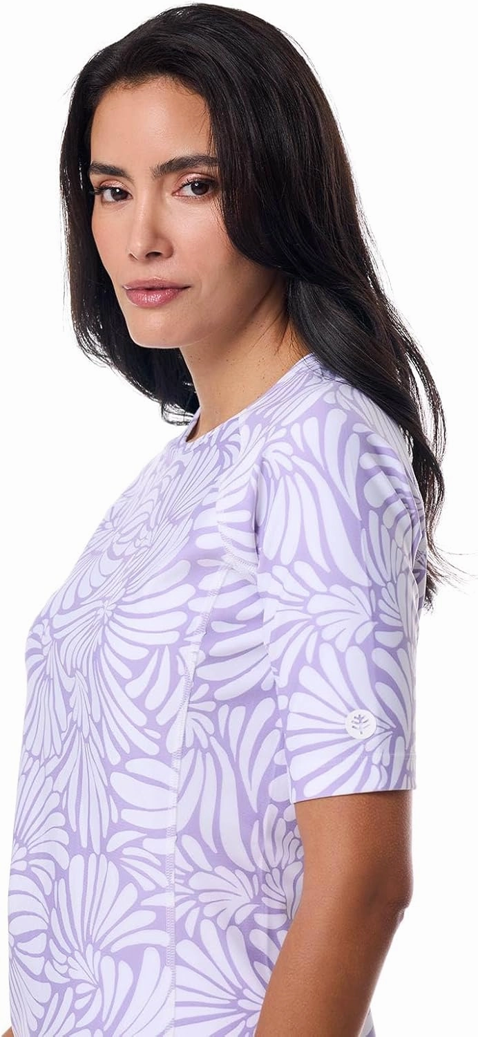 Coolibar UPF 50  Women's Hightide Short Sleeve Swim Shirt - Sun Protective