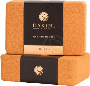 Cork Yoga Blocks 2 Pack with Strap- 9x6x3 Inch Natural Yoga Block Set of 2- Pilates Props and Accessories - High Density Cork Bricks For Exercise
