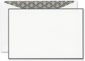 Crane Charcoal Bordered Correspondence Card with Vintage Starlight Lining (CC3632)