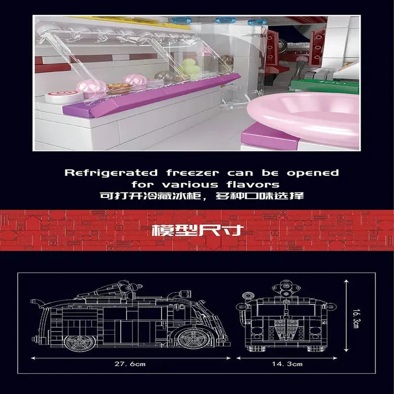 Creator Expert Tech MOC Ice Cream Truck Bricks Toy 10039