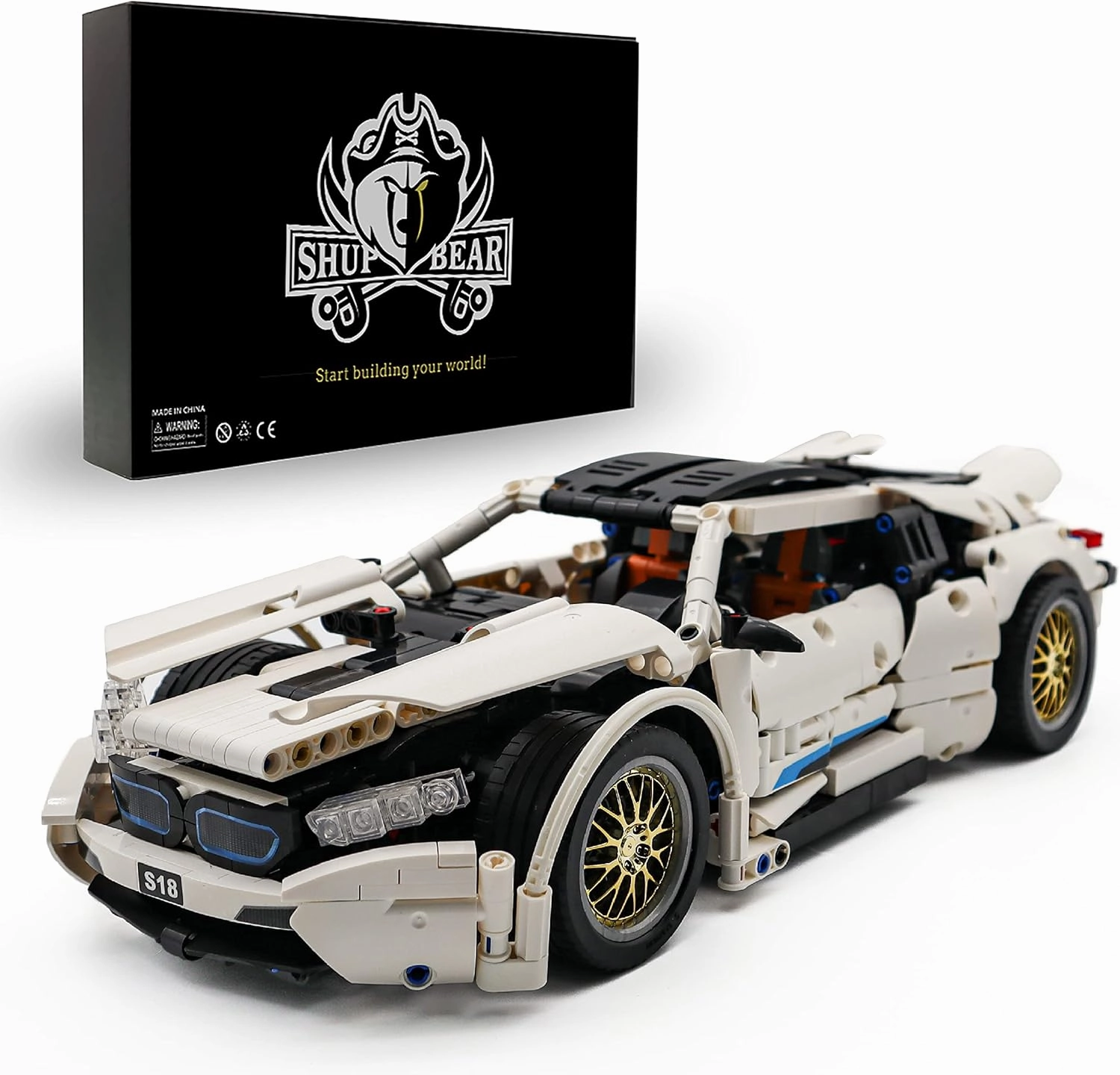 Creator Speed White Racing Car Set,Building Blocks Kit Set Adult Truck Model Toy for Boy(1270PCS)
