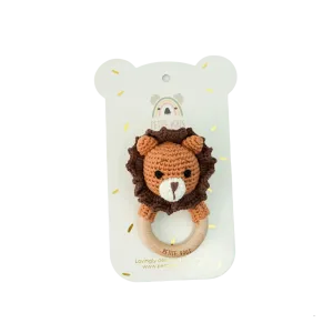 Crochet Ring Rattle - Roary Lion