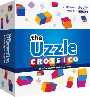 Crossico by Uzzle Games - Family Games for Children & Adults, Crossword Puzzle Word Games - A Thrilling Classic Game with a Twist, 2-4 Players, for Ages 8 