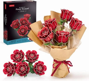 CubicFun 3D Puzzle for Adults Kids - Roses Building Toy for Kids 312 Piece - Roses for Home Decor & Display - Gift Idea for Plant & Flower Lovers, Desk Decoration Gift for Graduation